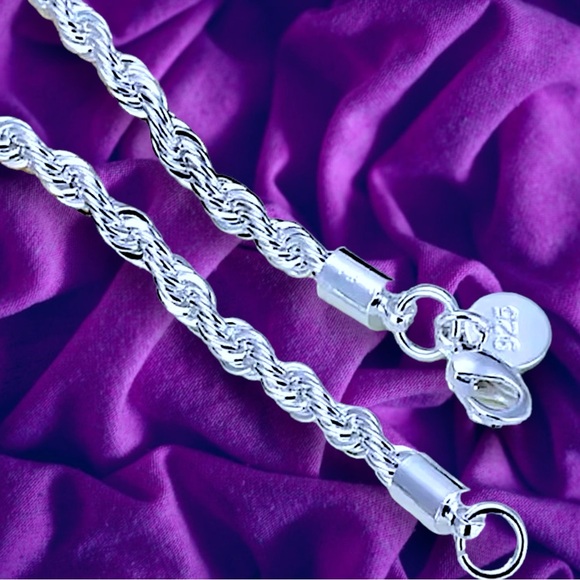 Sterling Silver bracelet Twist Rope Bracelet Chain New - Picture 14 of 14